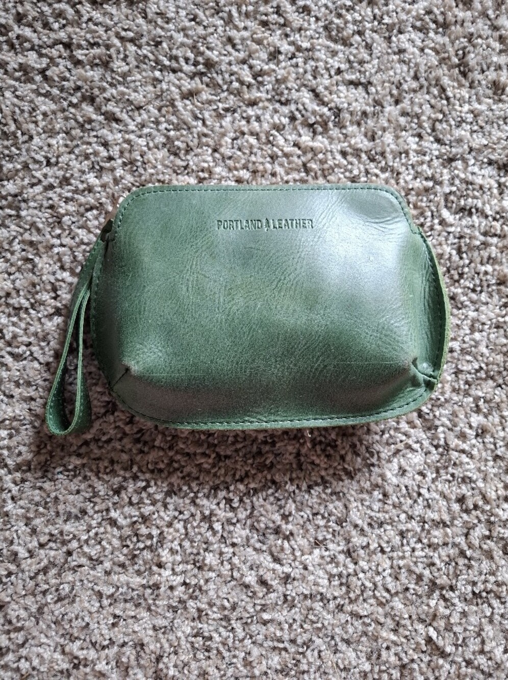 Portland Leather Cowboy Green Leather Wristlet